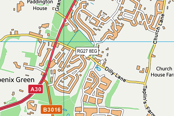 RG27 8EG map - OS VectorMap District (Ordnance Survey)