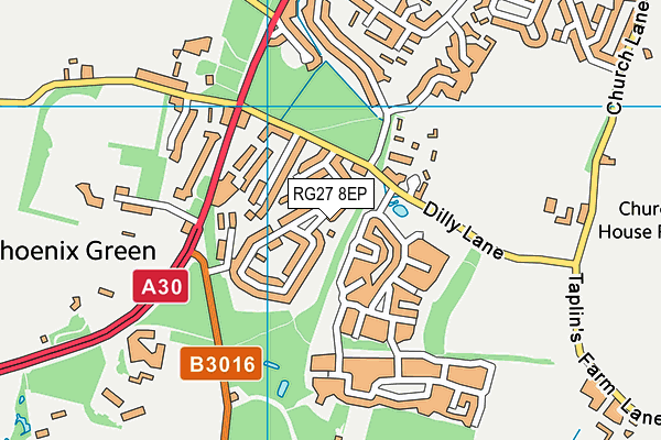 RG27 8EP map - OS VectorMap District (Ordnance Survey)