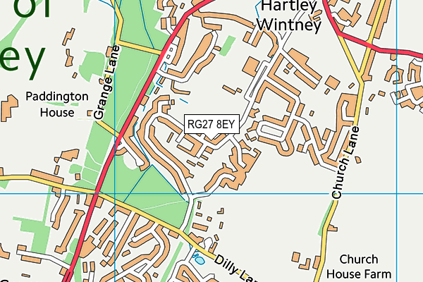 RG27 8EY map - OS VectorMap District (Ordnance Survey)
