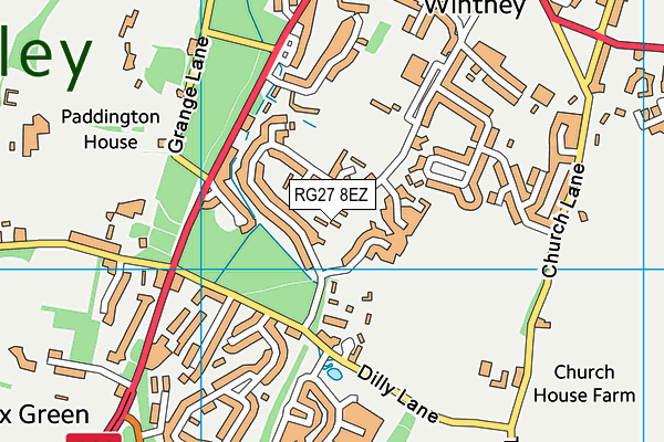 RG27 8EZ map - OS VectorMap District (Ordnance Survey)