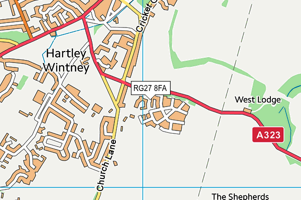 RG27 8FA map - OS VectorMap District (Ordnance Survey)