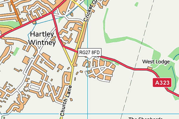 RG27 8FD map - OS VectorMap District (Ordnance Survey)