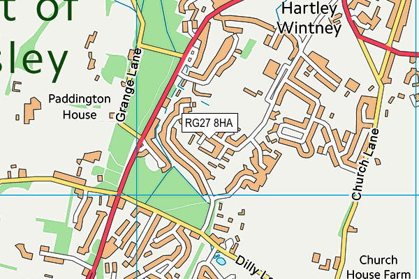 RG27 8HA map - OS VectorMap District (Ordnance Survey)