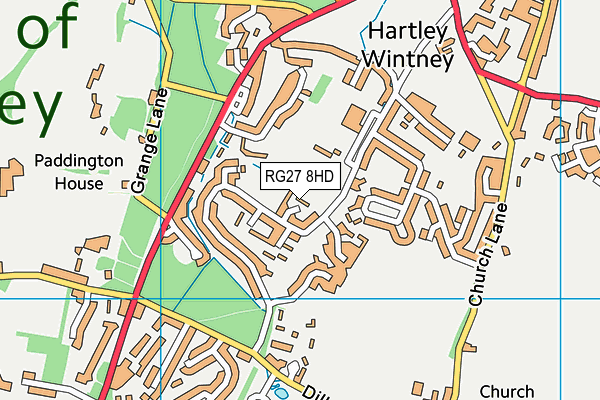 RG27 8HD map - OS VectorMap District (Ordnance Survey)