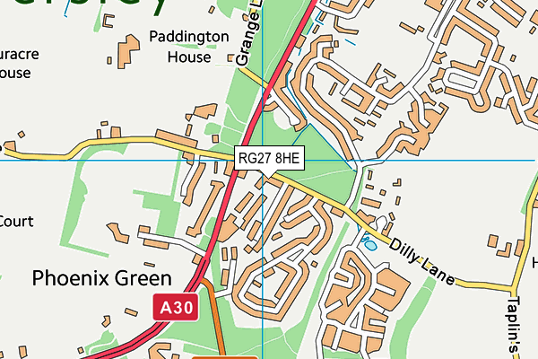 RG27 8HE map - OS VectorMap District (Ordnance Survey)