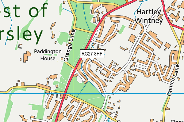 RG27 8HF map - OS VectorMap District (Ordnance Survey)
