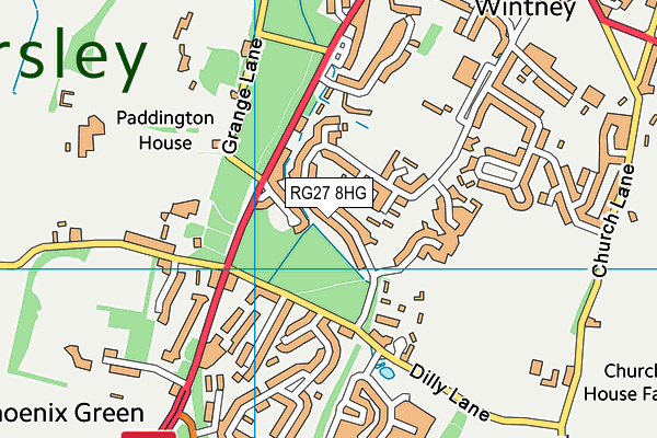 RG27 8HG map - OS VectorMap District (Ordnance Survey)