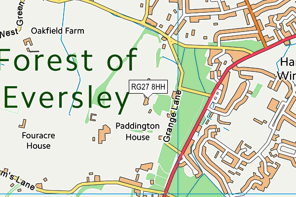 RG27 8HH map - OS VectorMap District (Ordnance Survey)