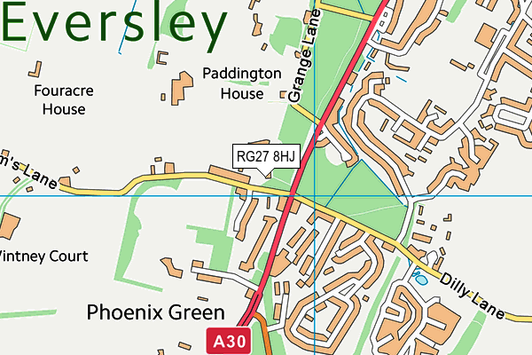 RG27 8HJ map - OS VectorMap District (Ordnance Survey)