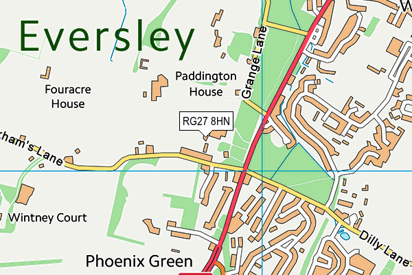 RG27 8HN map - OS VectorMap District (Ordnance Survey)