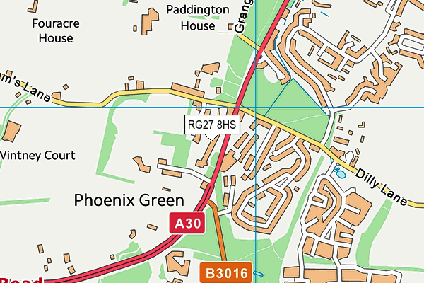 RG27 8HS map - OS VectorMap District (Ordnance Survey)