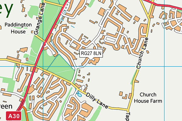 RG27 8LN map - OS VectorMap District (Ordnance Survey)