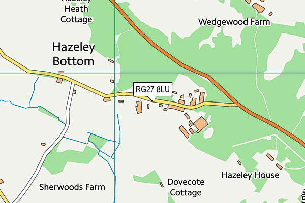 RG27 8LU map - OS VectorMap District (Ordnance Survey)