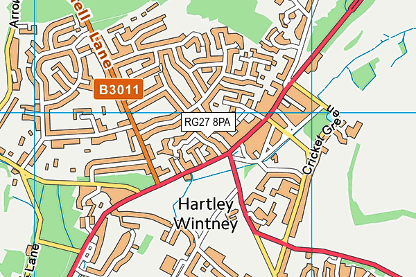 RG27 8PA map - OS VectorMap District (Ordnance Survey)