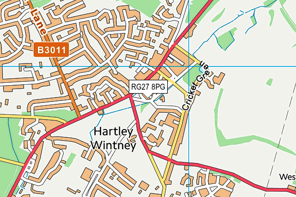 Hartley Wintney Cricket Green map (RG27 8PG) - OS VectorMap District (Ordnance Survey)