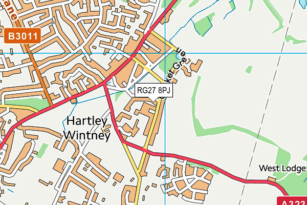 RG27 8PJ map - OS VectorMap District (Ordnance Survey)