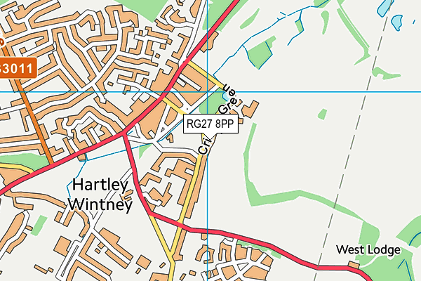 RG27 8PP map - OS VectorMap District (Ordnance Survey)