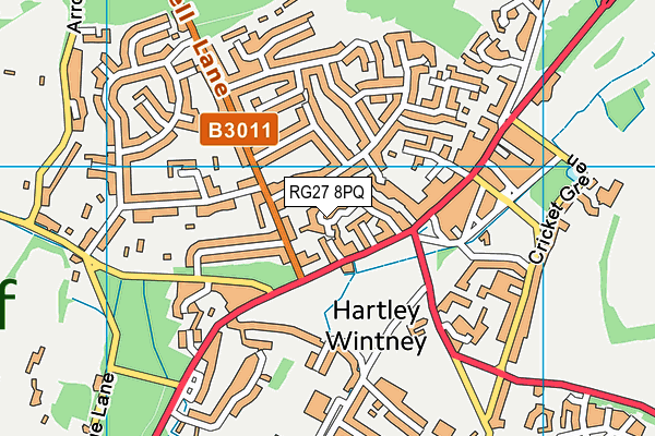 RG27 8PQ map - OS VectorMap District (Ordnance Survey)