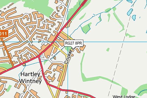 RG27 8PR map - OS VectorMap District (Ordnance Survey)