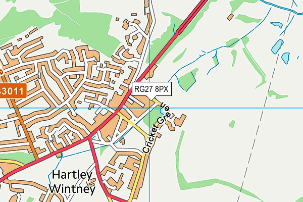 RG27 8PX map - OS VectorMap District (Ordnance Survey)