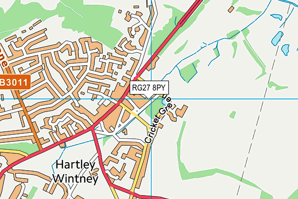 RG27 8PY map - OS VectorMap District (Ordnance Survey)