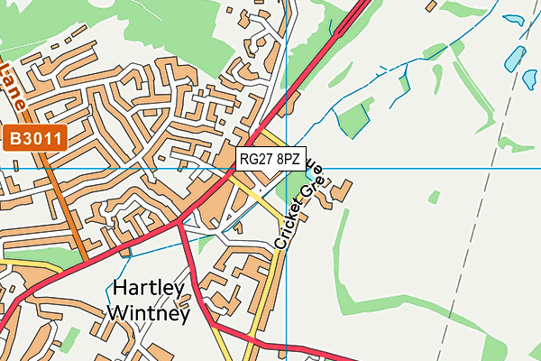 RG27 8PZ map - OS VectorMap District (Ordnance Survey)