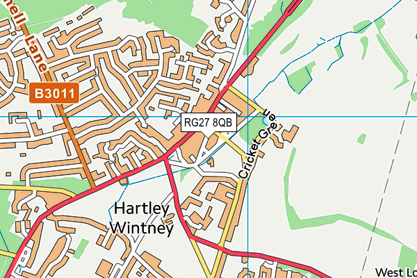 RG27 8QB map - OS VectorMap District (Ordnance Survey)