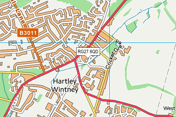 RG27 8QD map - OS VectorMap District (Ordnance Survey)