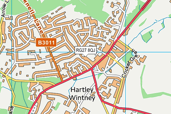 RG27 8QJ map - OS VectorMap District (Ordnance Survey)