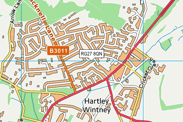 RG27 8QN map - OS VectorMap District (Ordnance Survey)
