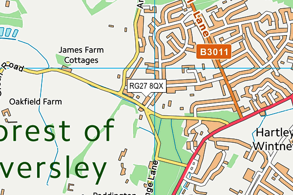 RG27 8QX map - OS VectorMap District (Ordnance Survey)