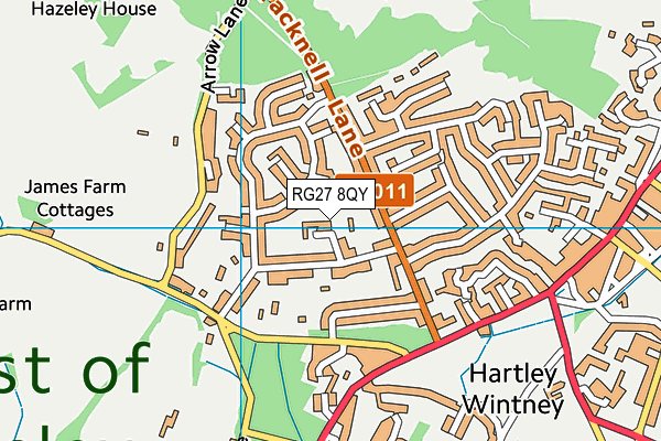 RG27 8QY map - OS VectorMap District (Ordnance Survey)