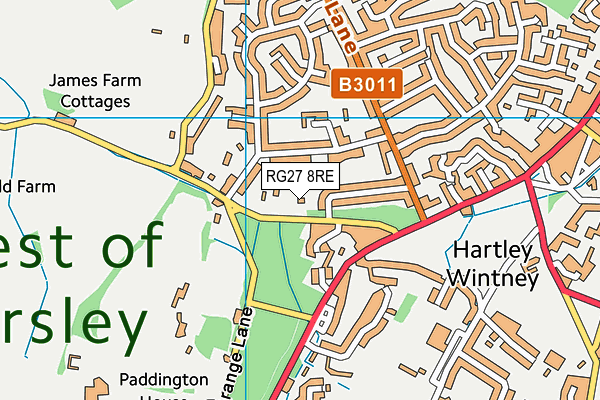 RG27 8RE map - OS VectorMap District (Ordnance Survey)