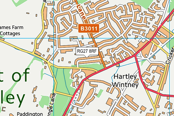 RG27 8RF map - OS VectorMap District (Ordnance Survey)
