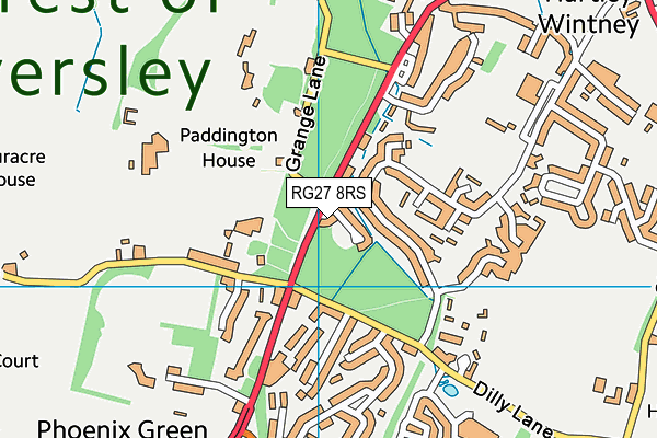 RG27 8RS map - OS VectorMap District (Ordnance Survey)