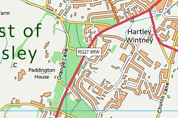 RG27 8RW map - OS VectorMap District (Ordnance Survey)