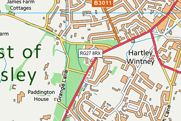 RG27 8RX map - OS VectorMap District (Ordnance Survey)