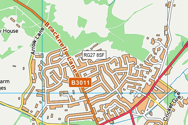 RG27 8SF map - OS VectorMap District (Ordnance Survey)