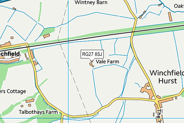 RG27 8SJ map - OS VectorMap District (Ordnance Survey)