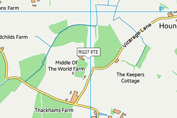 RG27 8TE map - OS VectorMap District (Ordnance Survey)