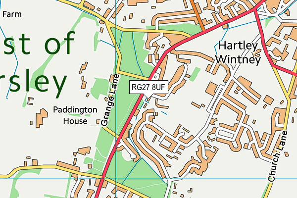 RG27 8UF map - OS VectorMap District (Ordnance Survey)