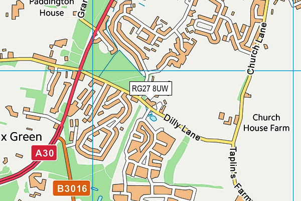 RG27 8UW map - OS VectorMap District (Ordnance Survey)