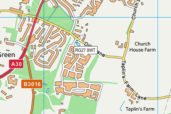 RG27 8WT map - OS VectorMap District (Ordnance Survey)
