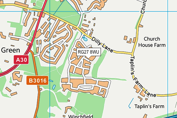RG27 8WU map - OS VectorMap District (Ordnance Survey)