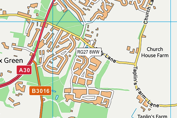 RG27 8WW map - OS VectorMap District (Ordnance Survey)