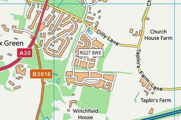RG27 8WX map - OS VectorMap District (Ordnance Survey)