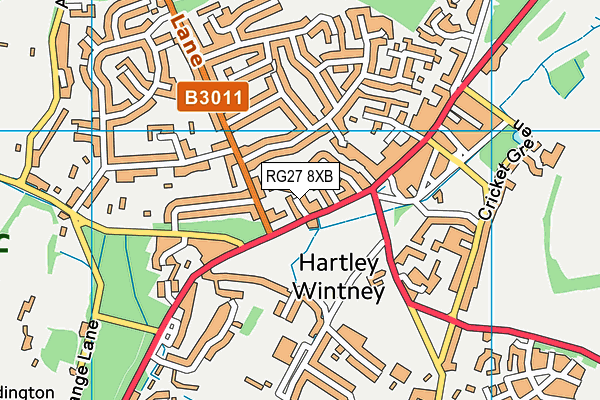 RG27 8XB map - OS VectorMap District (Ordnance Survey)