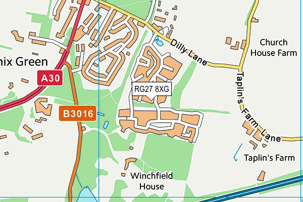 RG27 8XG map - OS VectorMap District (Ordnance Survey)