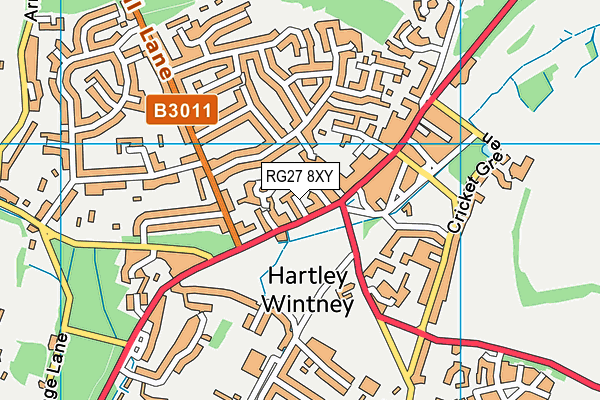 RG27 8XY map - OS VectorMap District (Ordnance Survey)