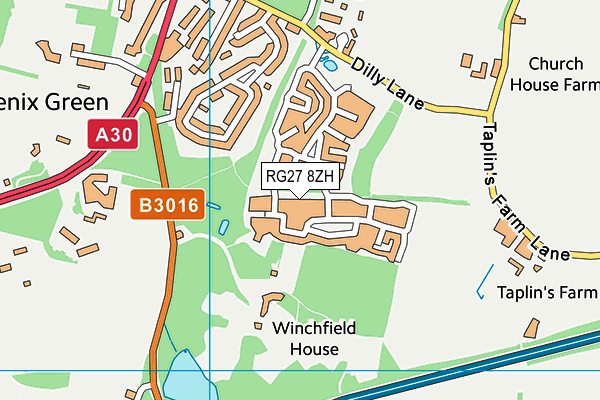 RG27 8ZH map - OS VectorMap District (Ordnance Survey)
